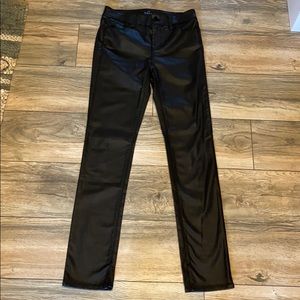 White House/B Market metallic black skinny jeans